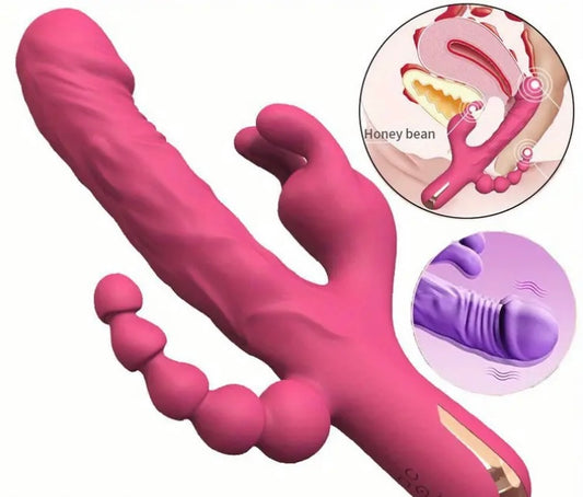 Conejito vibrador para acariciar el pezón, el clítoris y el punto G, consolador masajeador, juguetes sexuales para mujeres.